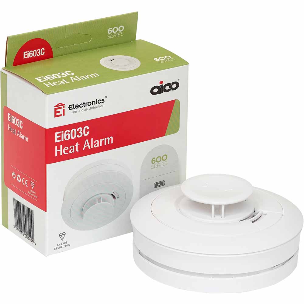 Ei Electronics Heat Fire Alarm with 9V Alkaline Battery Wilko