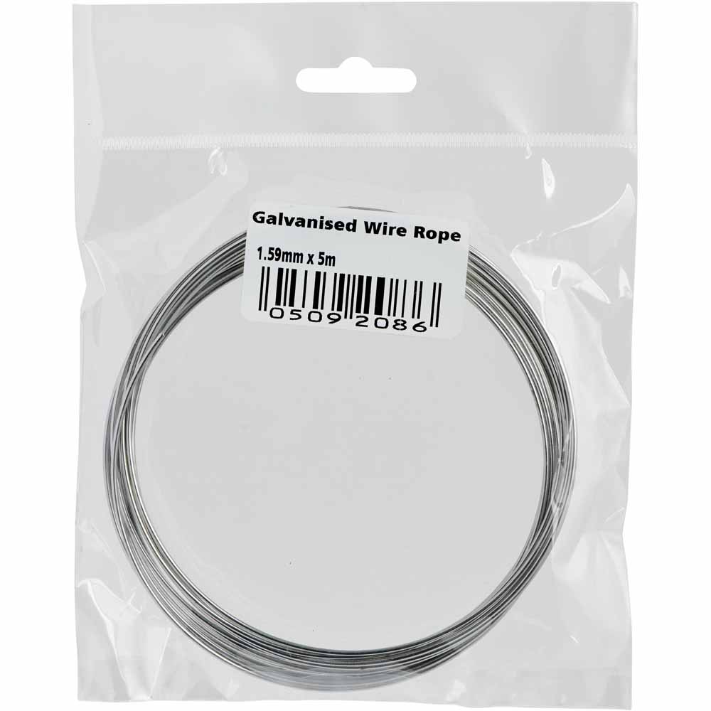 Wilko Wire Rope Galvanised 1.59mm x 5m Wilko