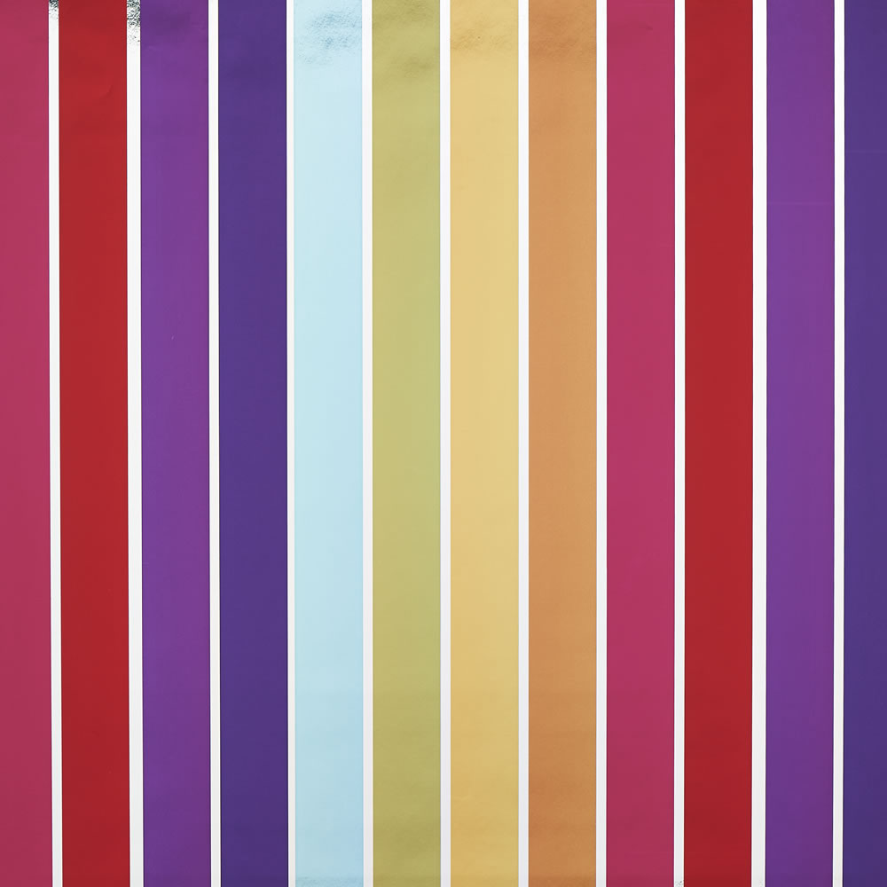 Wilko Bright Stripe Wrapping Paper Roll 2m Wilko