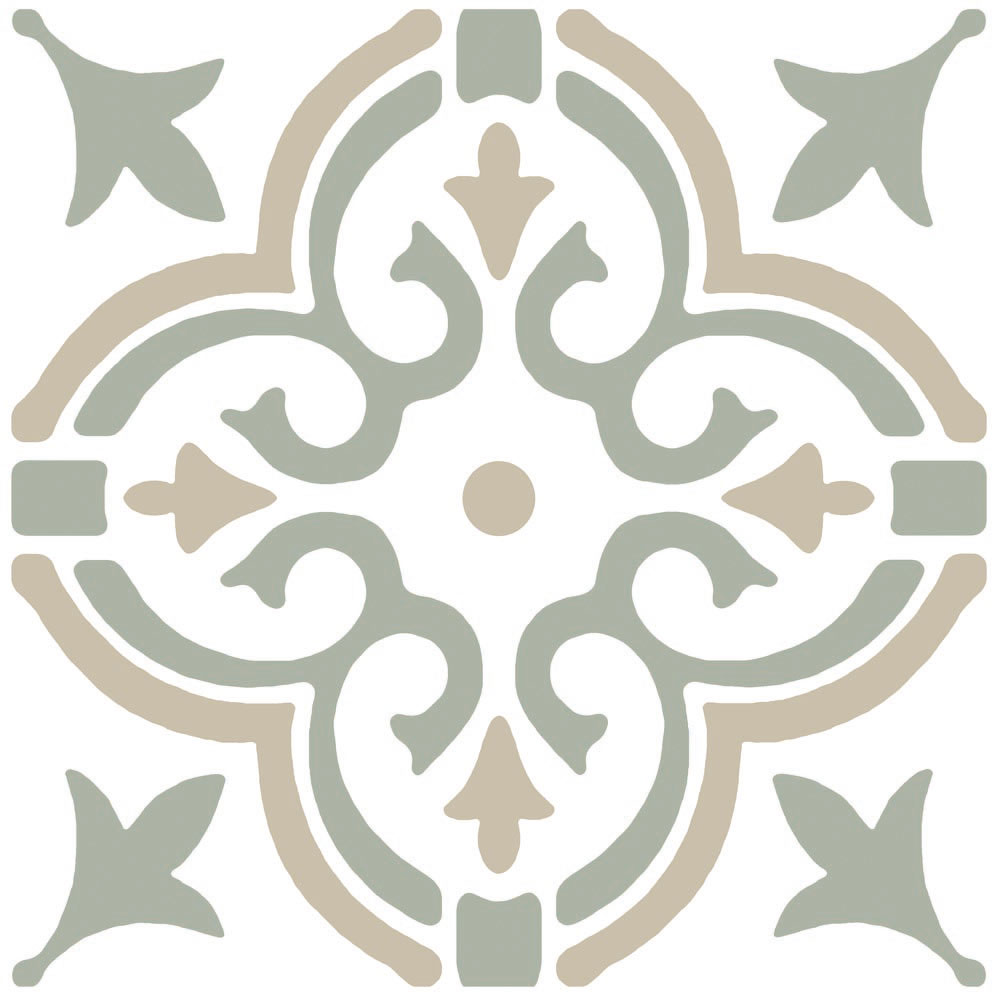 DCFix Green Motif Design Self Adhesive Floor Tiles 10 Pack Wilko