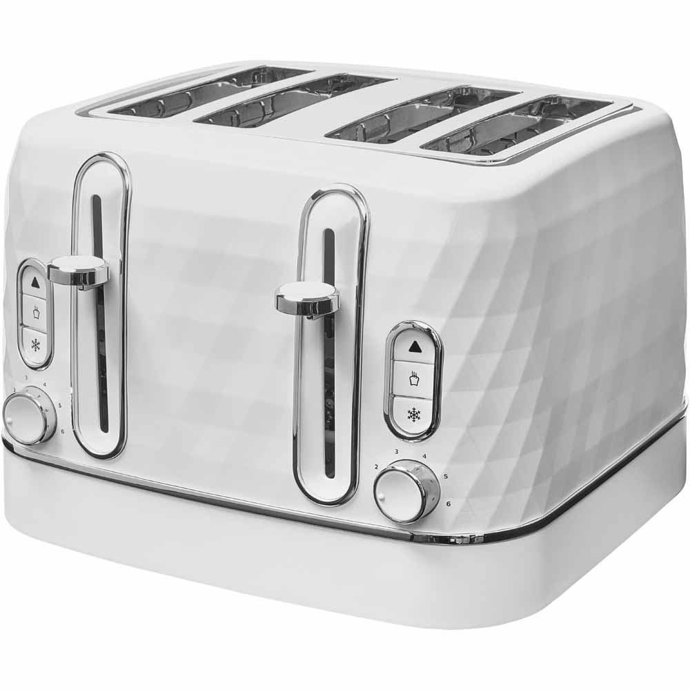 Wilko White Diamond 4 Slice Toaster Wilko