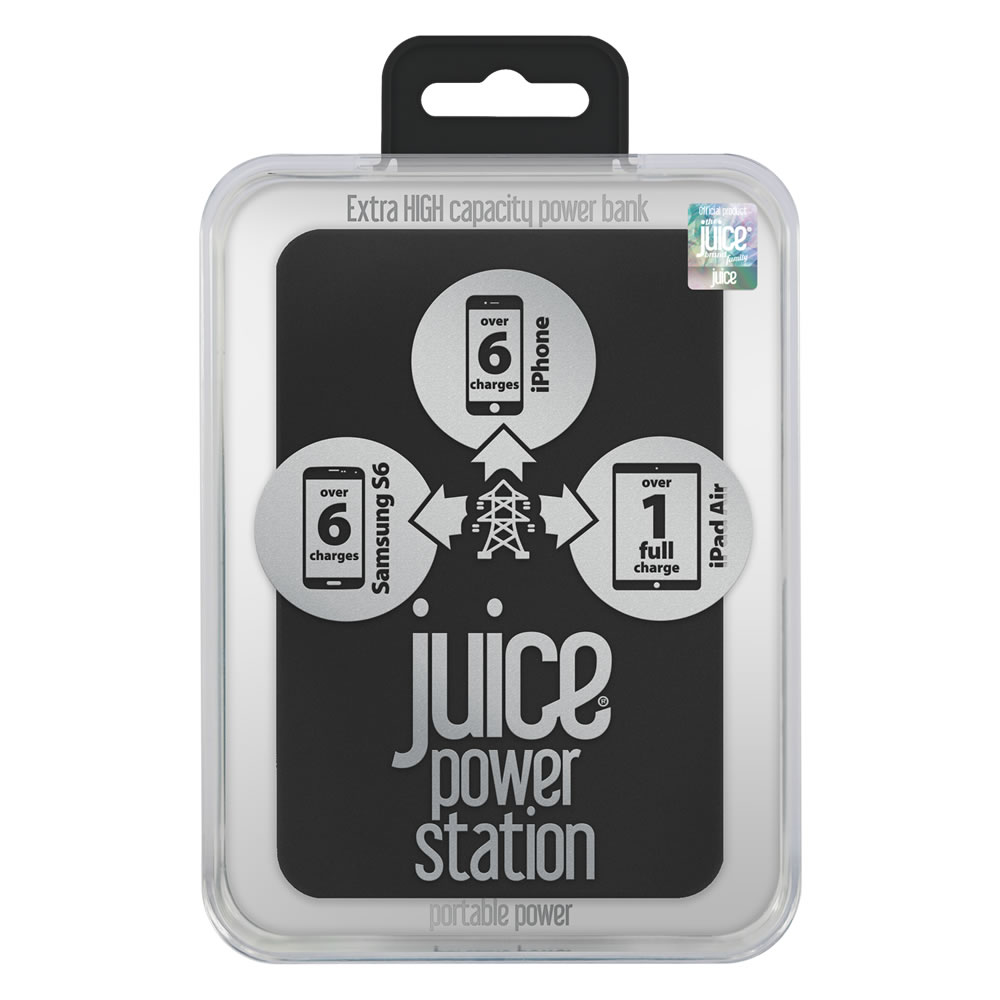 Juice Power Station Power Bank BlackLi lon 11200 mAh Wilko