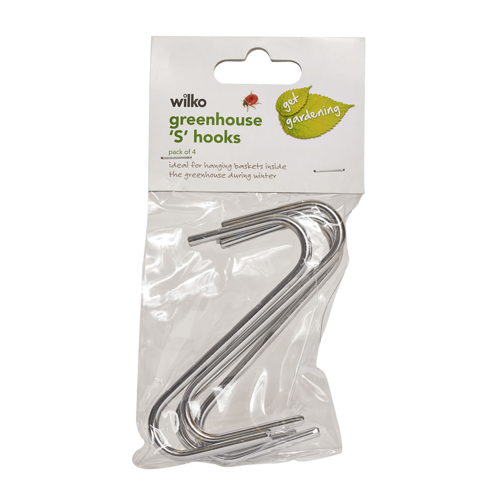 Wilko Greenhouse S Hooks 4 Pack Wilko