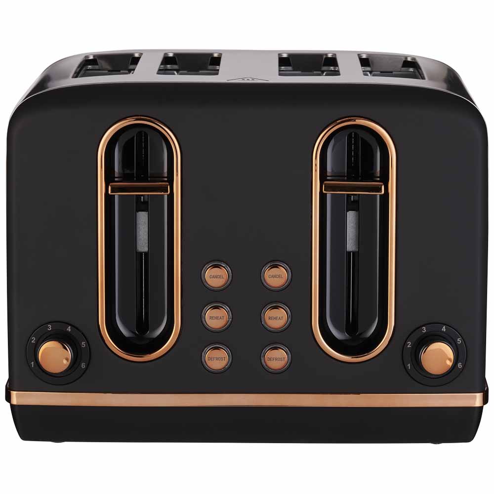 Wilko Black & Copper 4 Slice Toaster Wilko