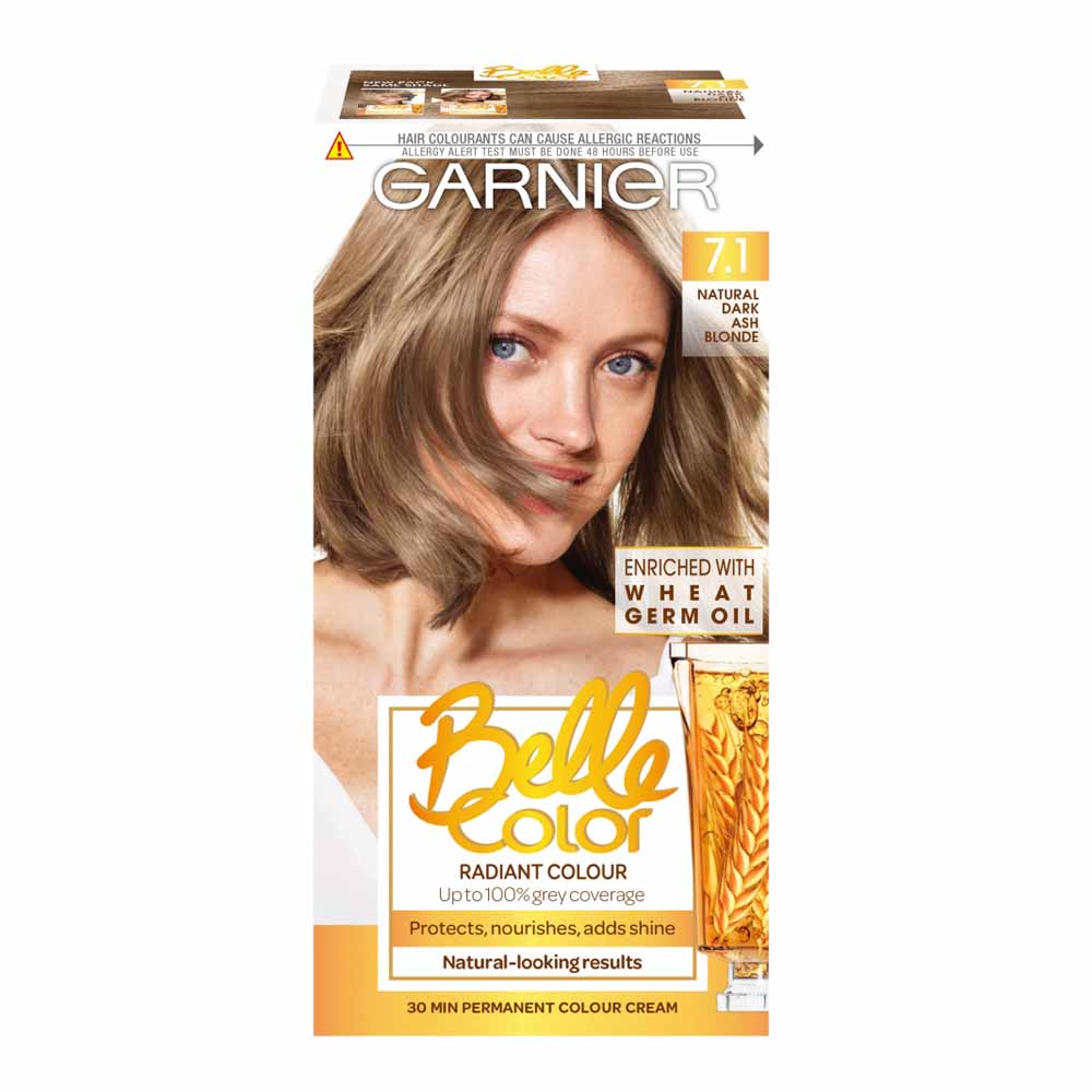 Garnier Belle Color 7.1 Natural Dark Ash Blonde Permanent Hair Dye | Wilko