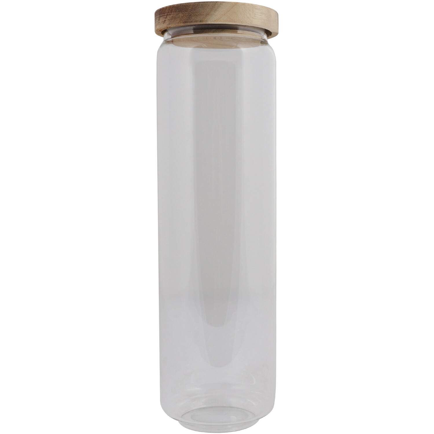 Storage Jar with Acacia Lid Clear / 1.6l Wilko