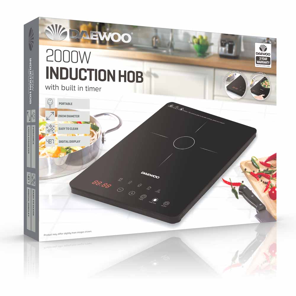 Daewoo Electric Single Induction Hob 2000W Wilko