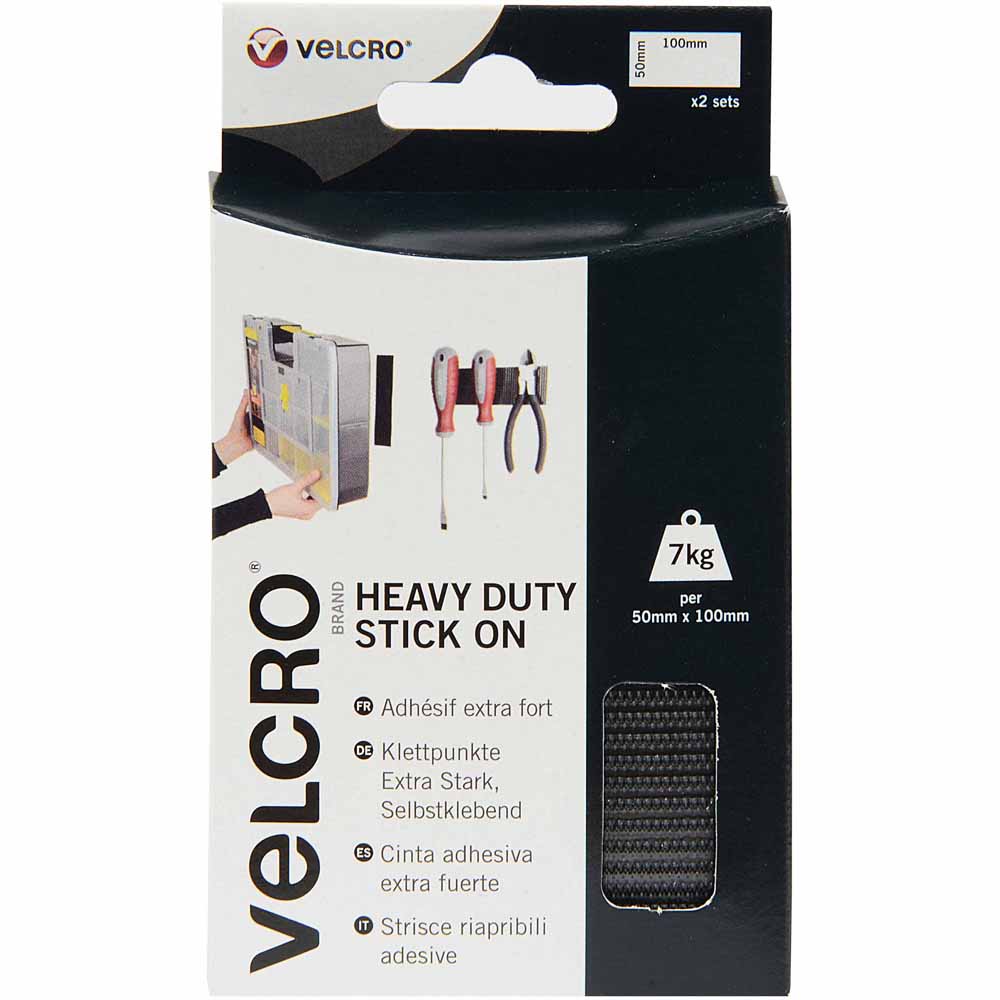 Velcro 50mm x 100mm Heavy Duty Strips Wilko