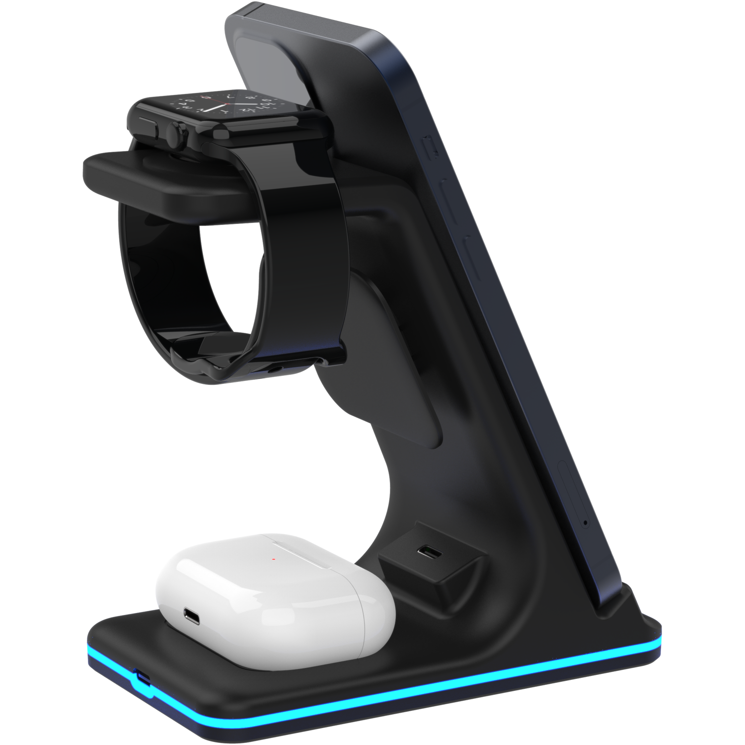 3 in 1 Black Wireless Adaptor and Charging Stand | Wilko