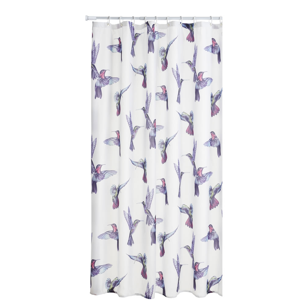 Wilko Hummingbird Shower Curtain Wilko