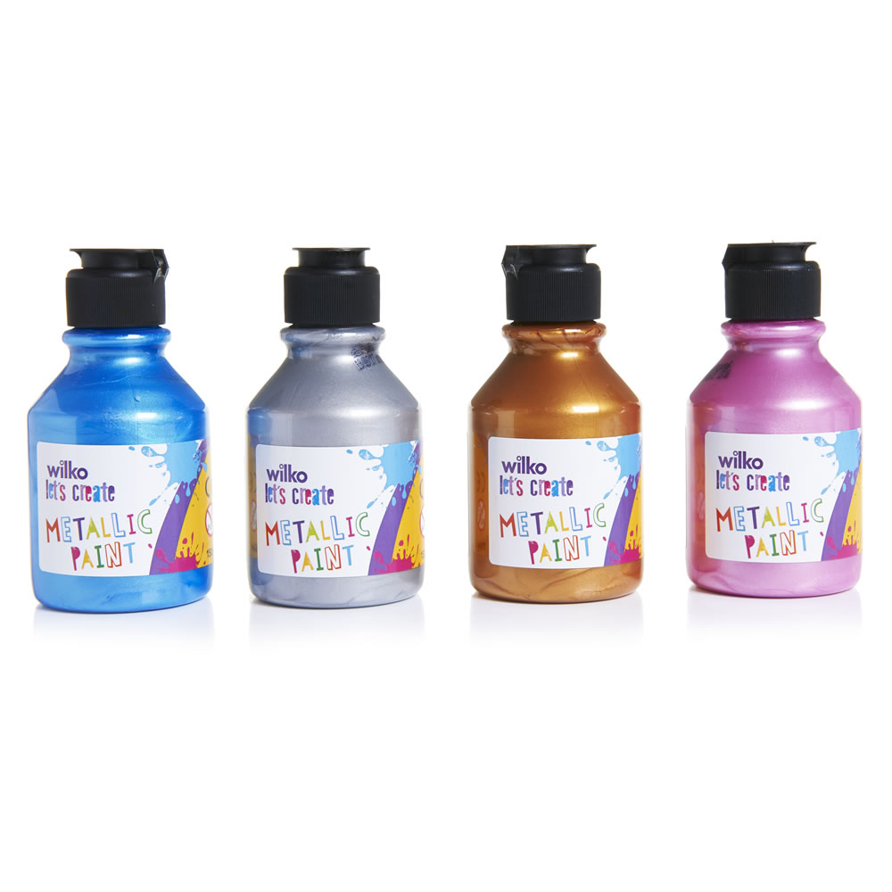 Wilko Metallic Paint Set 150ml Wilko