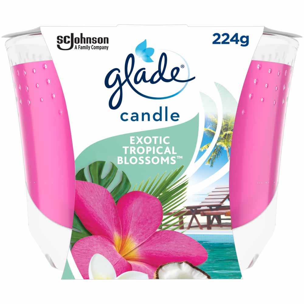 Glade Large Candle Exotic Tropical Blossoms 224g Wilko