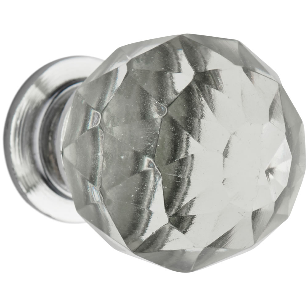 Wilko 30mm Round Crystal Glass Door Knob 4 pack Wilko