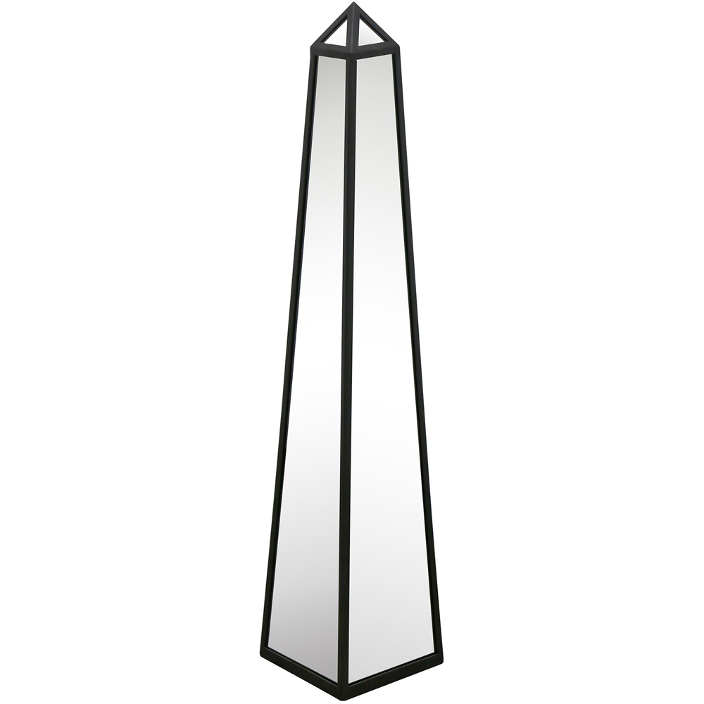 MirrorOutlet The Obelisk Black Metal Edged Mirrored Ornament 120 x 25cm ...