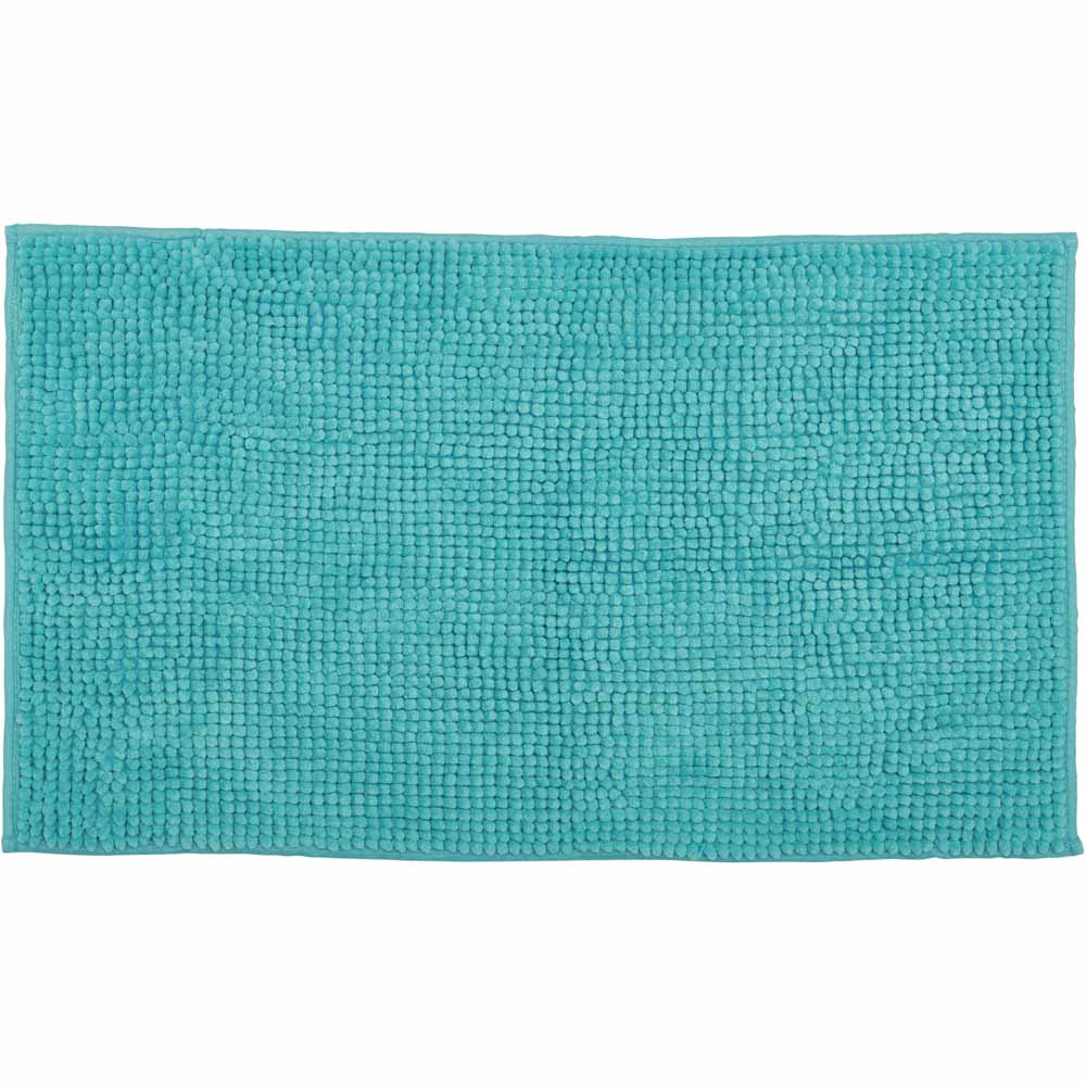 Wilko Supersoft Microfibre Aqua Blue Bath Mat Wilko