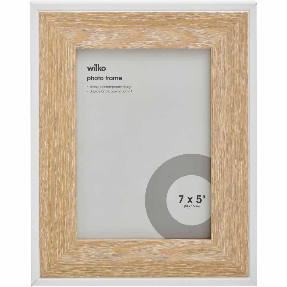 Wilko Natural White Photo Frame 7 x 5 Inch Wilko