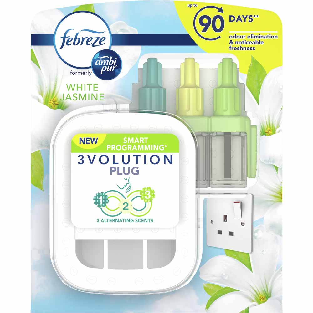 Febreze 3Volution Plug in Starter Kit White Jasmine Wilko