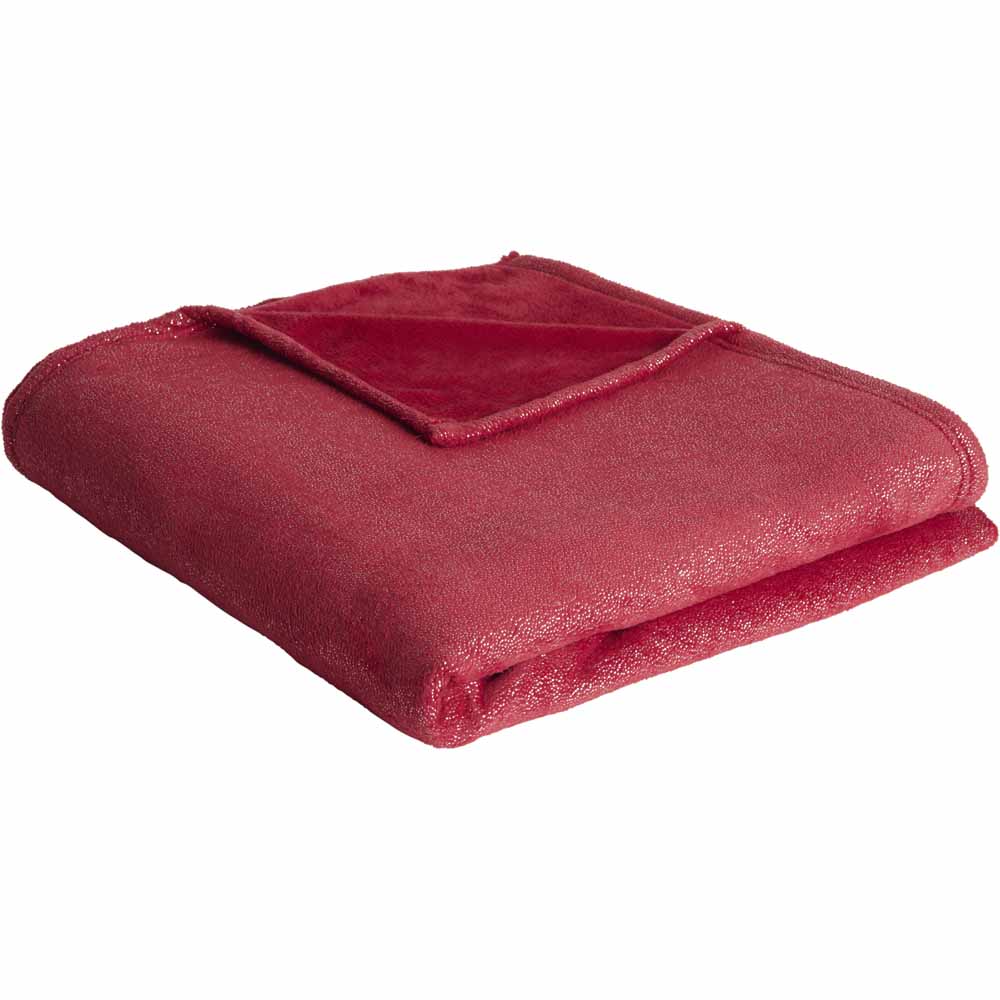 Wilko Red Sparkle Throw 200 x 200cm Wilko