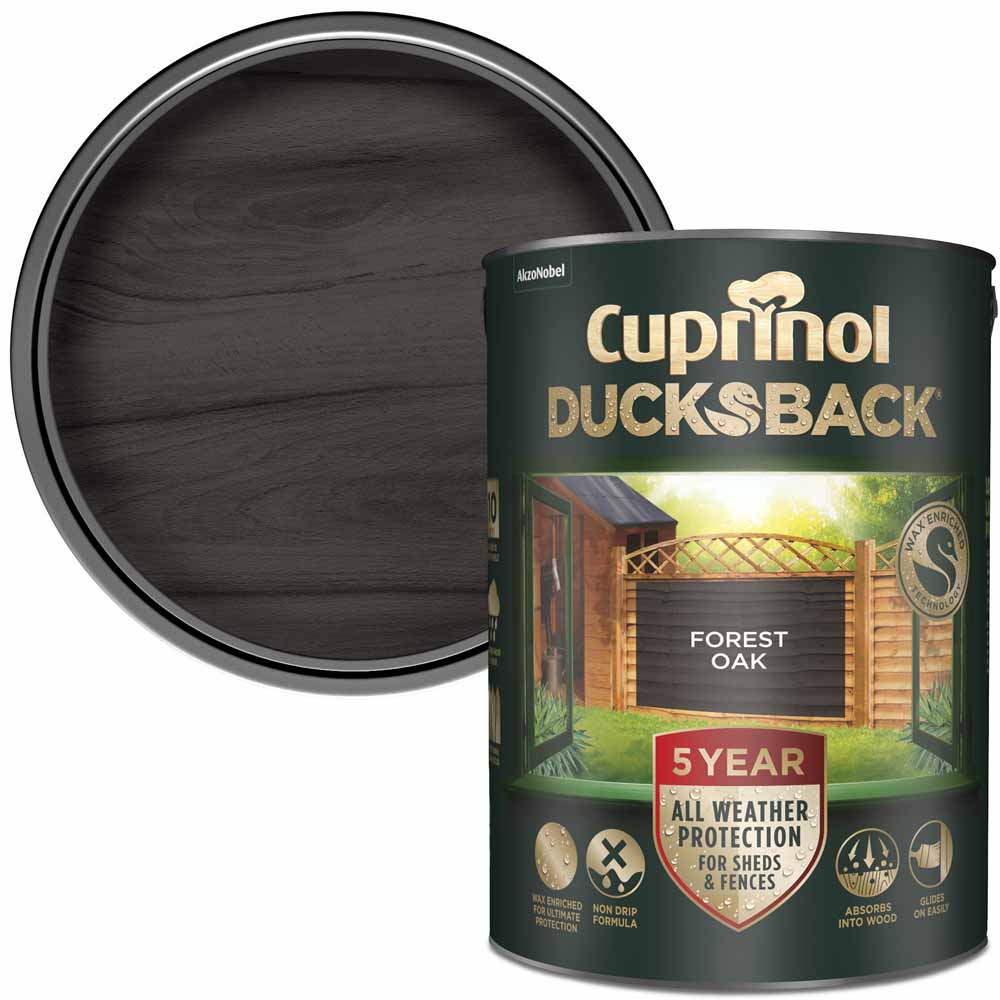 Cuprinol 5 year Ducksback Forest Oak Exterior Wood Paint 5L Wilko