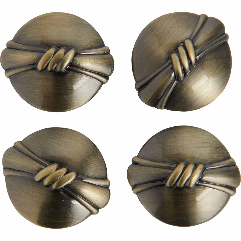 Wilko Antqiue Brass Knob 4 Piece Wilko