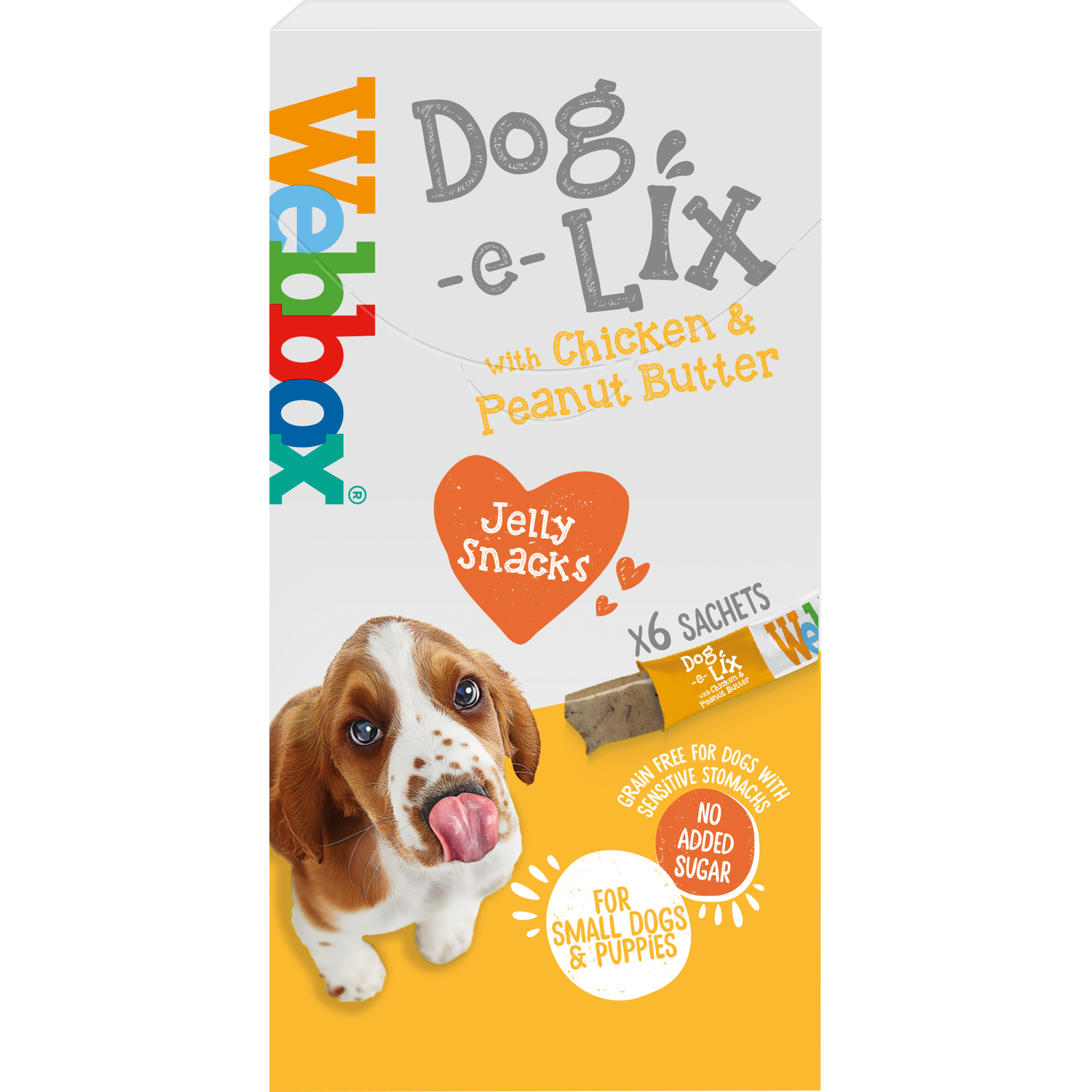 box DogeLix Chicken and Peanut Butter Jelly Dog Treat 100g 6 Pack