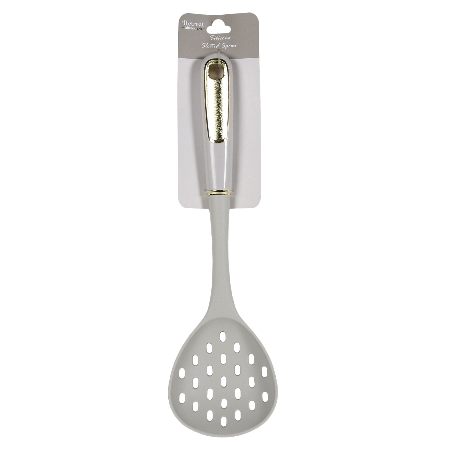 Retreat Silicone Slotted Spoon Grey Wilko