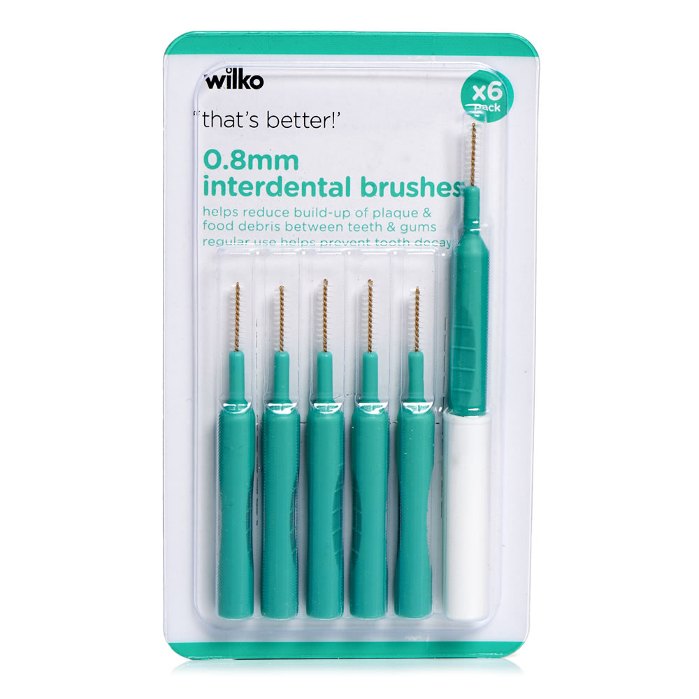 Wilko Interdental Brush 0.8mm 6 pack Wilko
