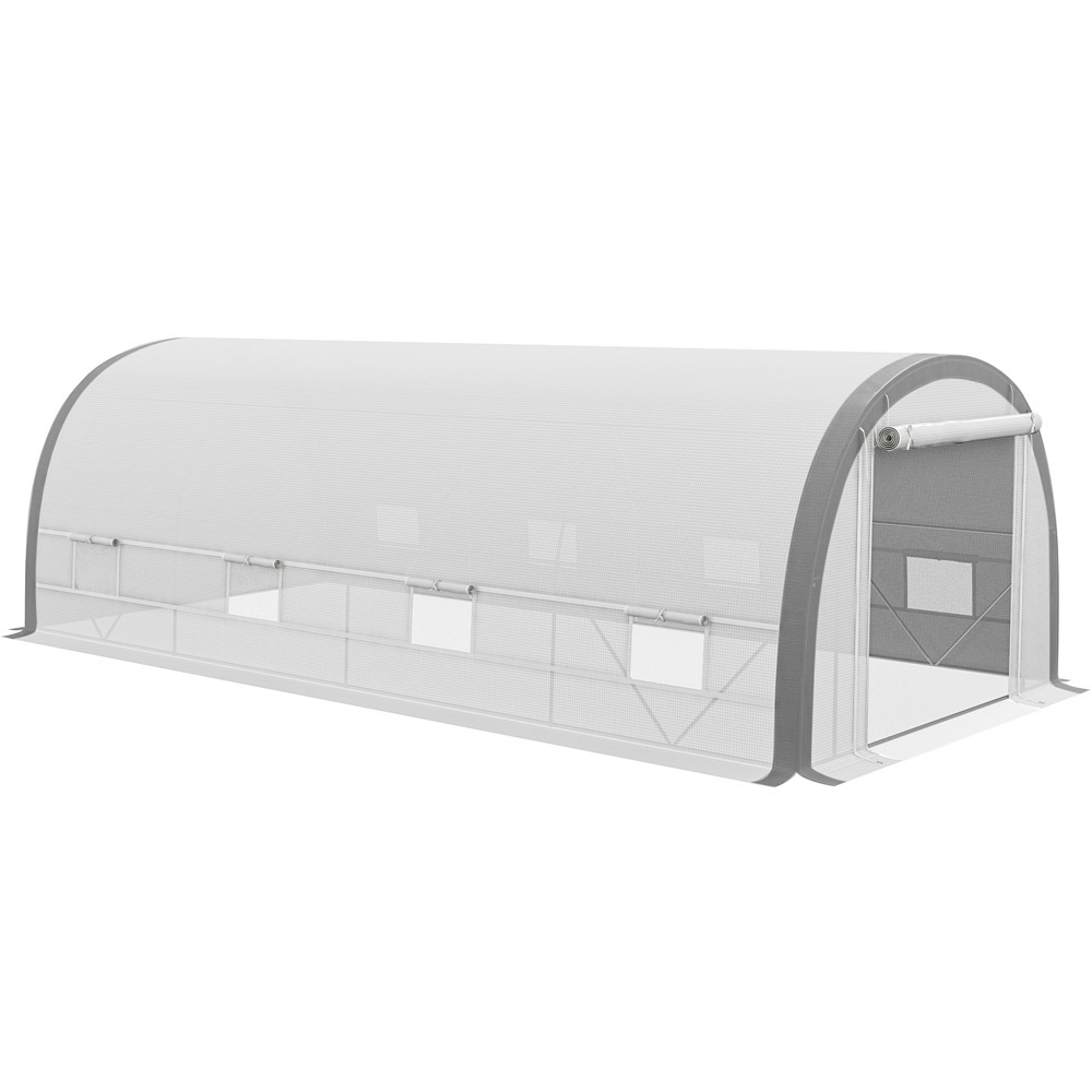 Outsunny Plastic 6.4 x 9.8 x 19.3ft Walk In Tunnel Greenhouse with