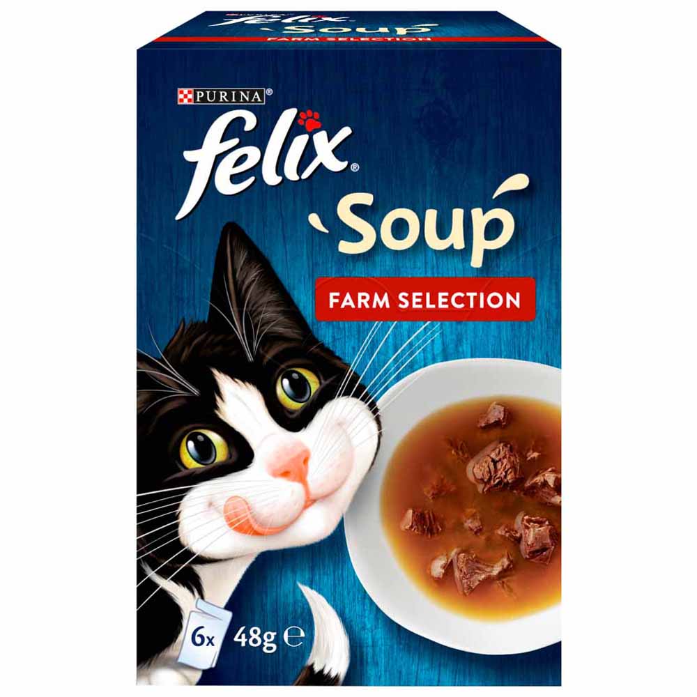 Felix Soup Farm Selection Cat Food 6 x 48g Wilko