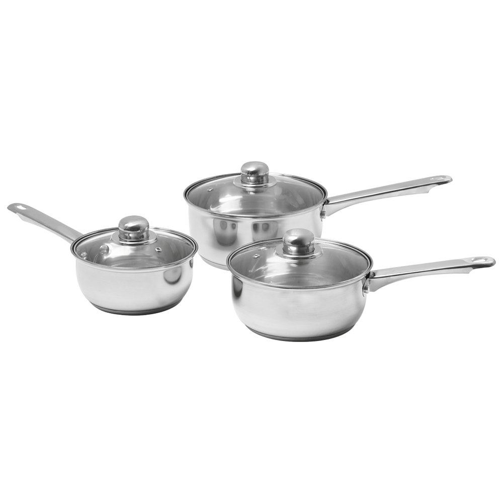 Sabichi Stainless Steel 3Piece Saucepan Set Wilko