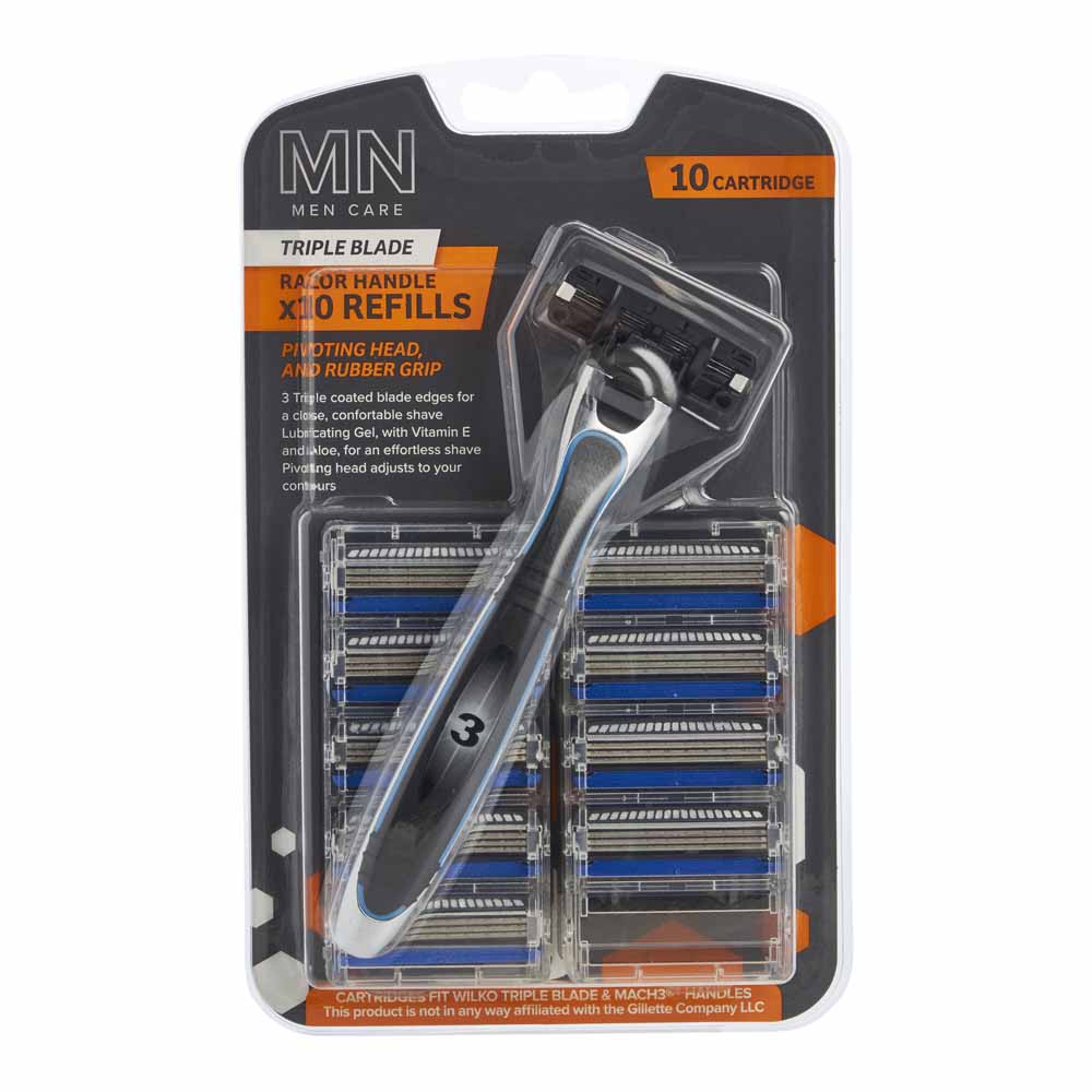 Wilko Men's Three Blade System Razor and Blades 11 pack Wilko