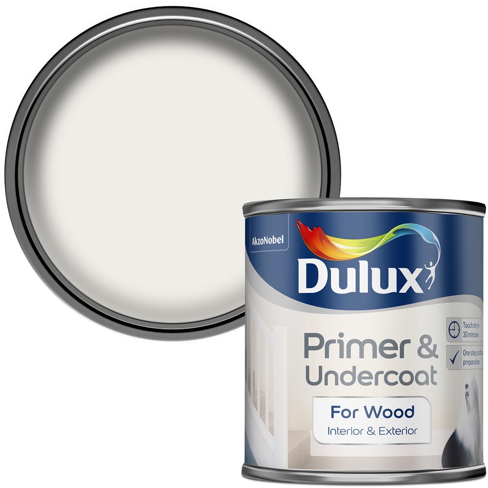 Dulux Wood Undercoat & Primer White Paint 250ml Wilko