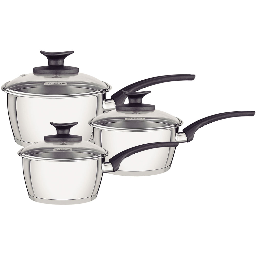 Tramontina 3 Piece Stainless Steel Saucepan Set Wilko