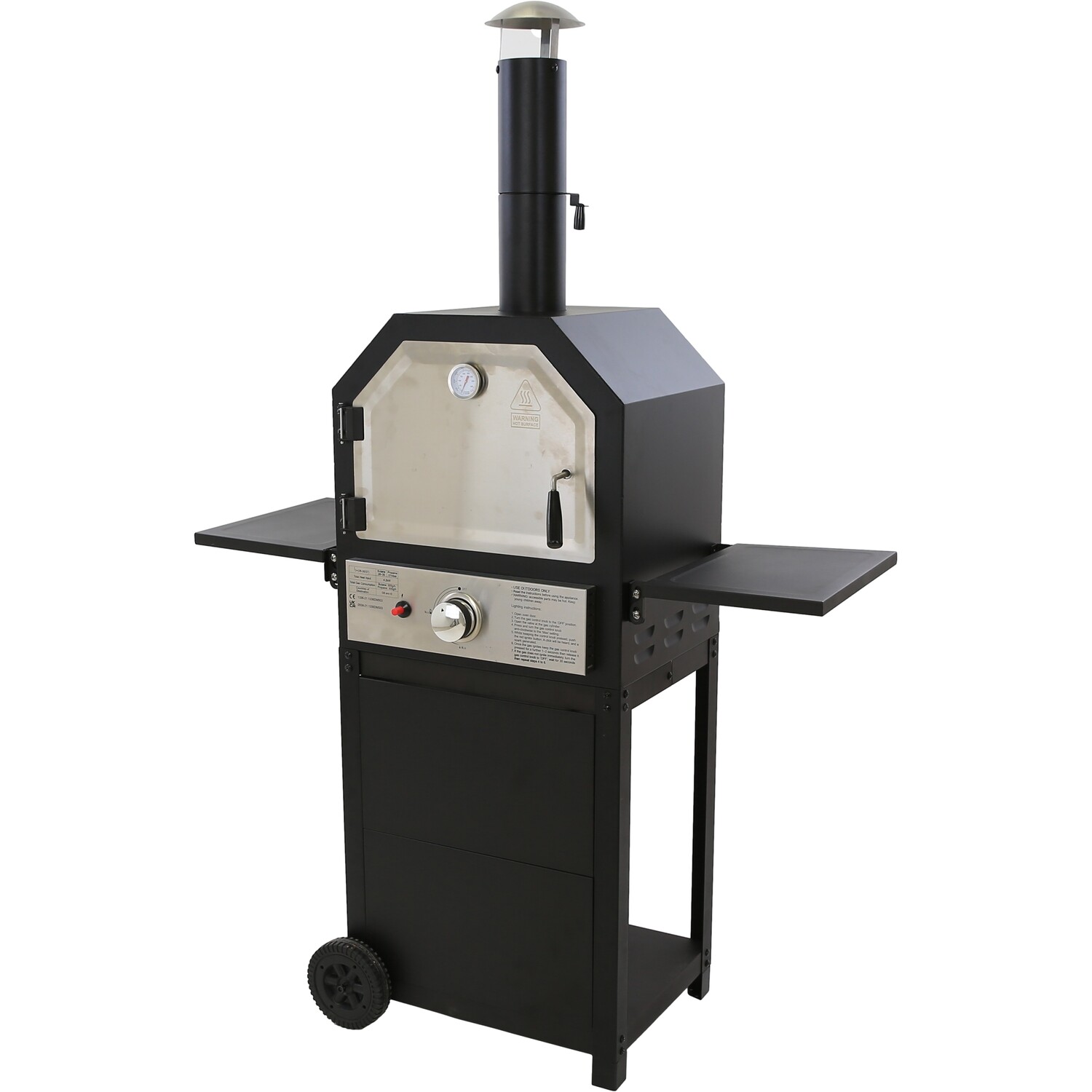 Gas Pizza Oven Black Wilko