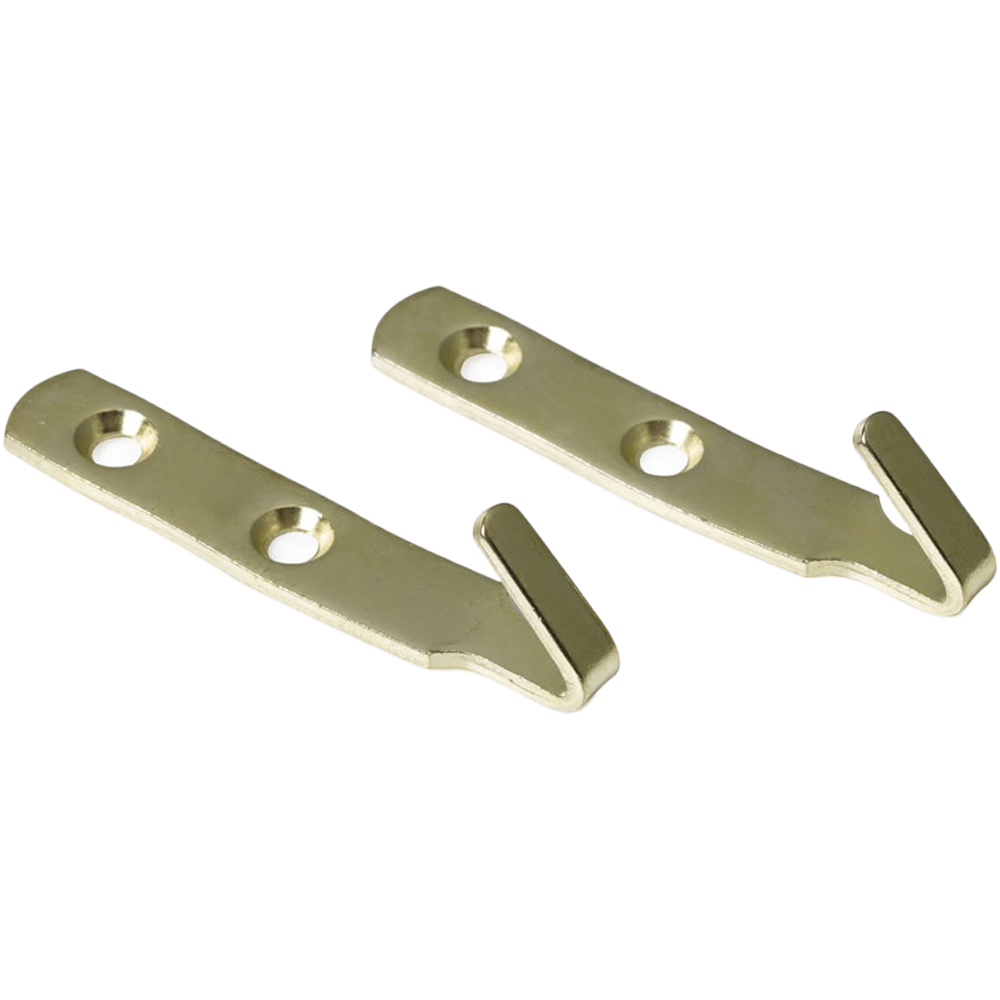 Wilko Brass Effect Heavy Duty Picture Hanging Hook 2 Pack Wilko