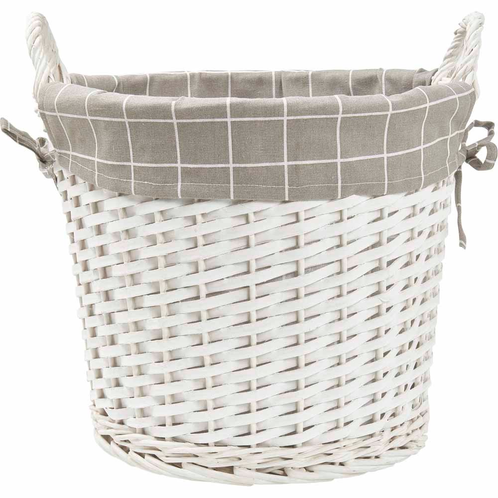 Wilko White Round Wicker Basket Wilko