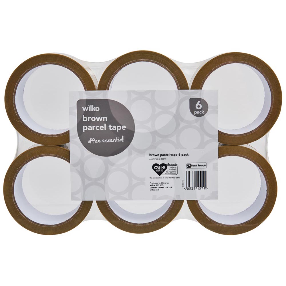 Wilko Parcel Tape 6 Pack Wilko