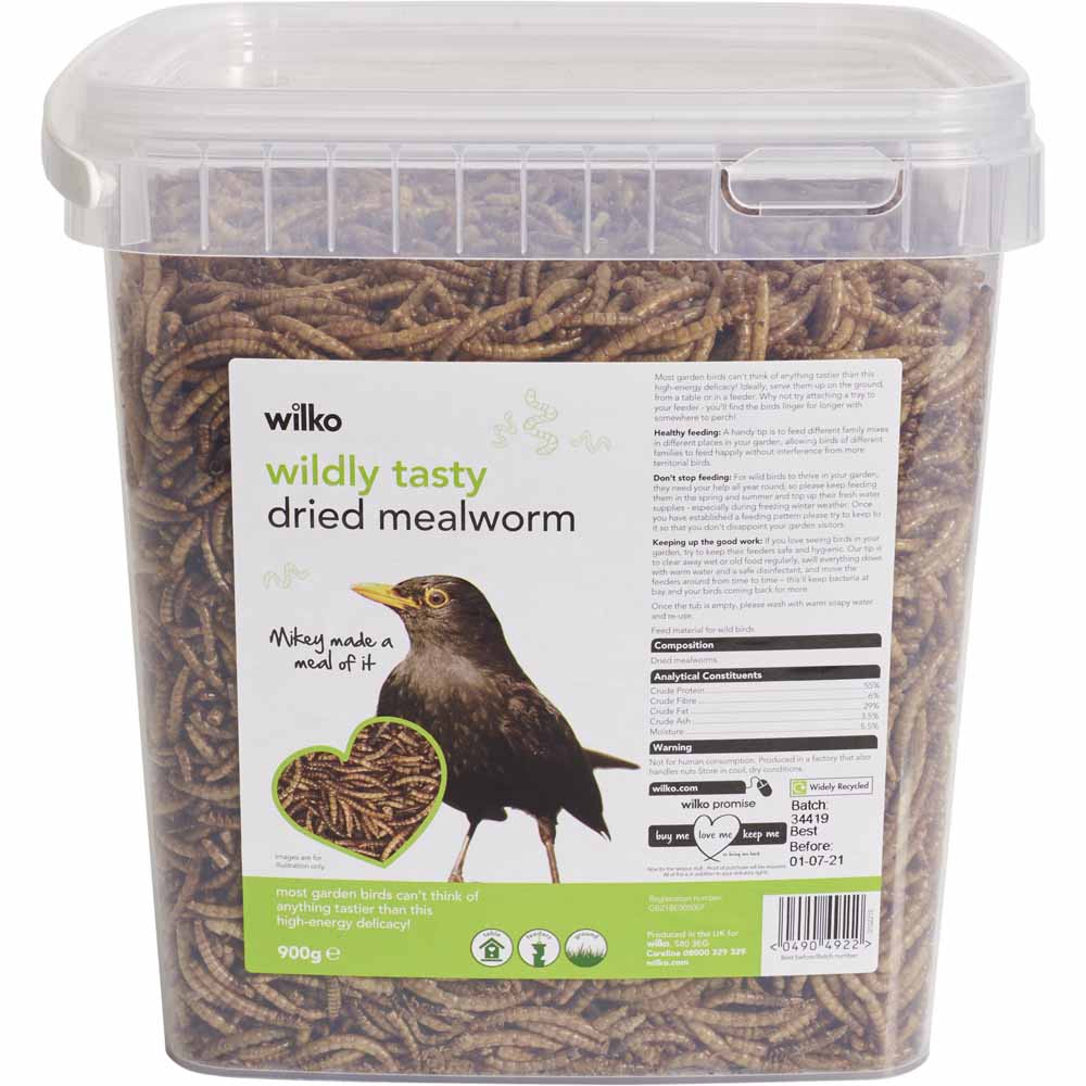Wilko Wild Bird Dried Mealworms 900g Wilko