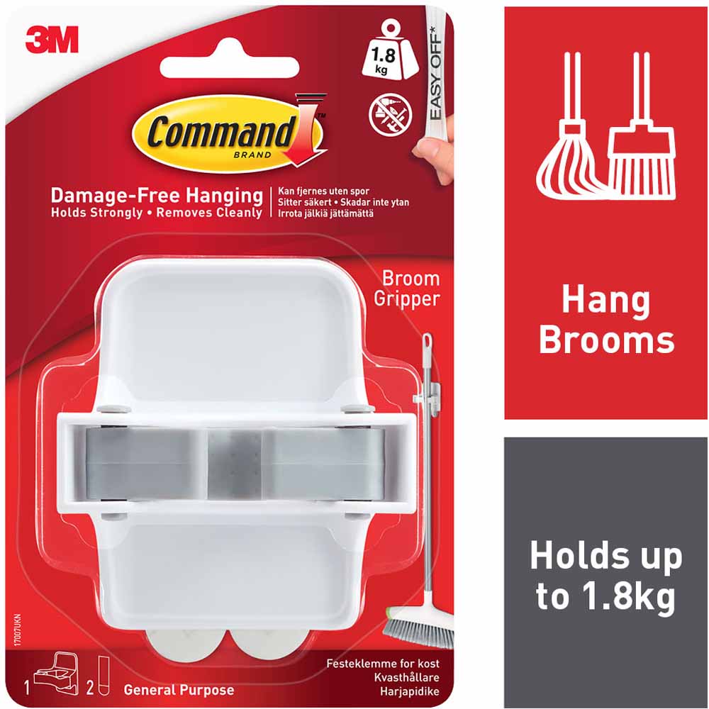 Command Damage Free Broom Gripper Wilko