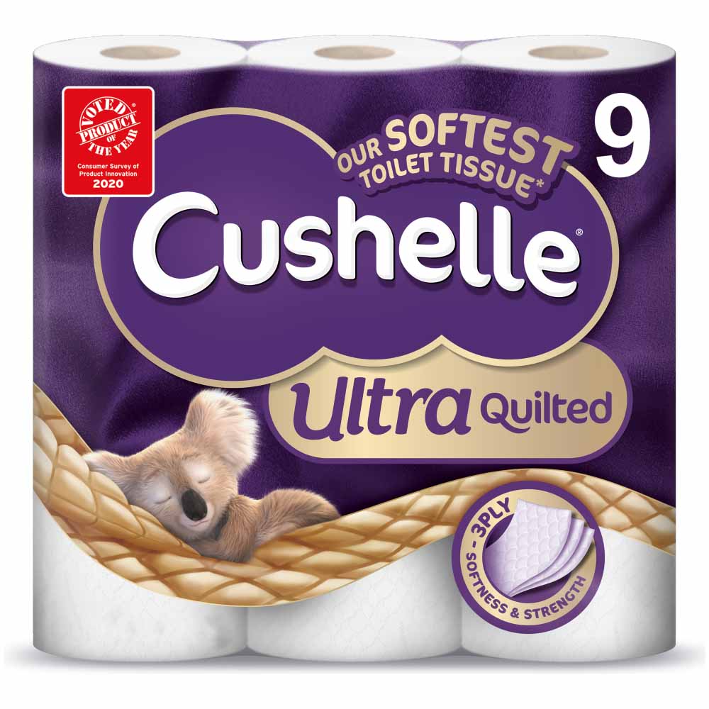 Cushelle Ultra Quilted Toilet Tissue 9 roll Wilko
