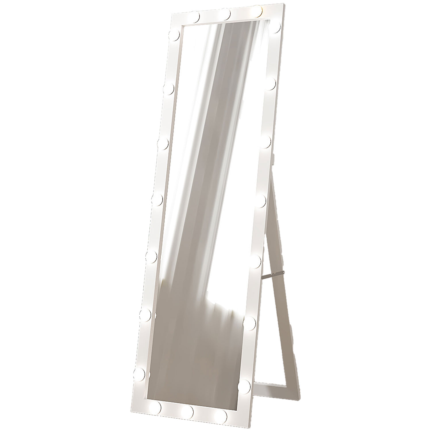 White Full Length Standing LED Mirror 153 x 50cm Wilko