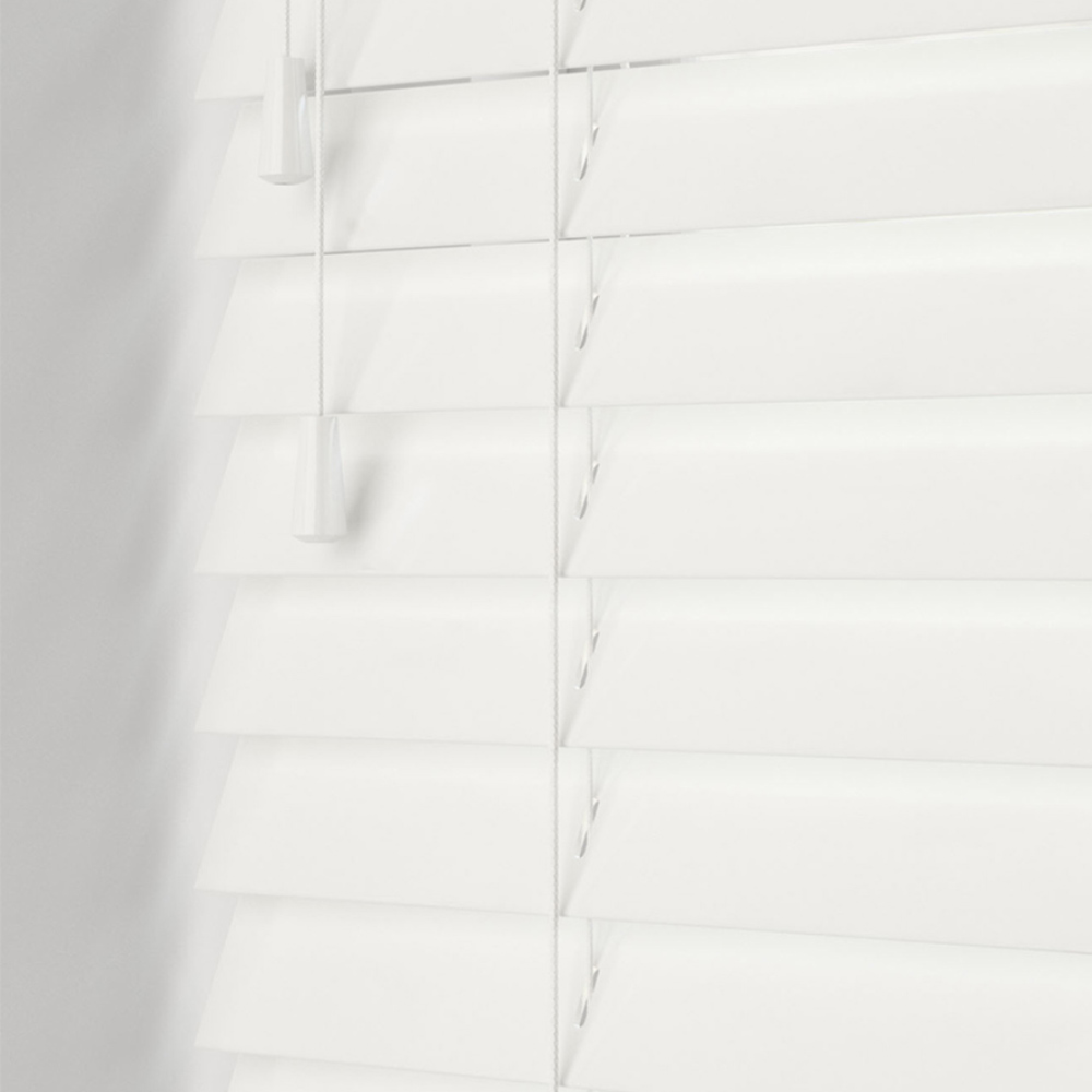 New Edge Blinds Wooden Venetian Blinds with Strings Ultra White 90cm ...