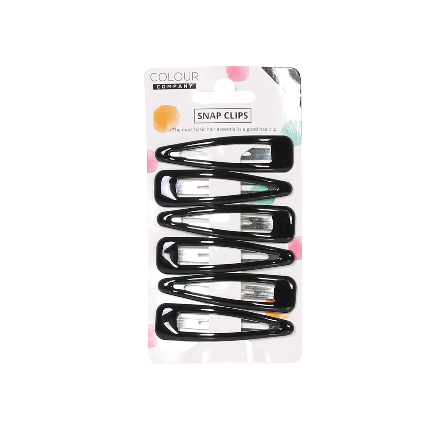 Pack of 6 Black Snap Clips Wilko