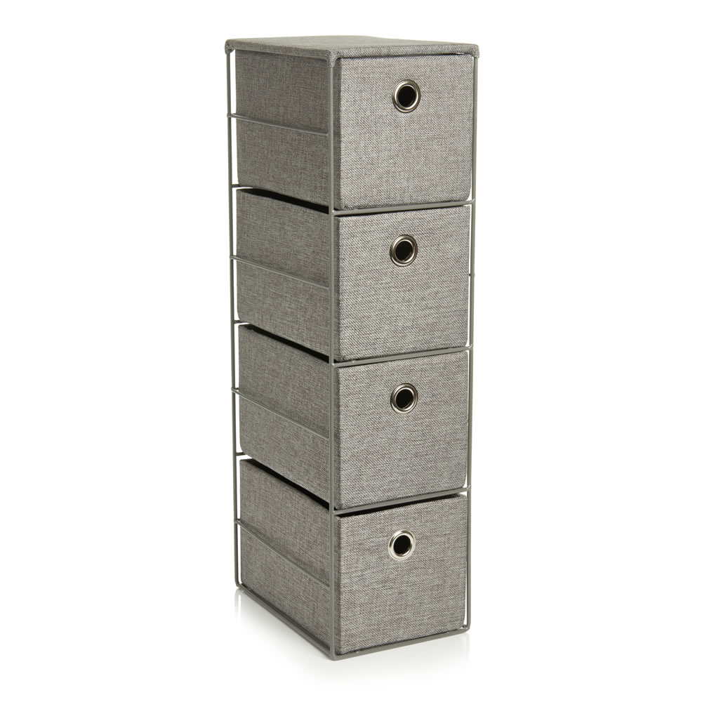 Wilko 4 Drawer Versatile Tallboy Storage Unit Charcoal Wilko