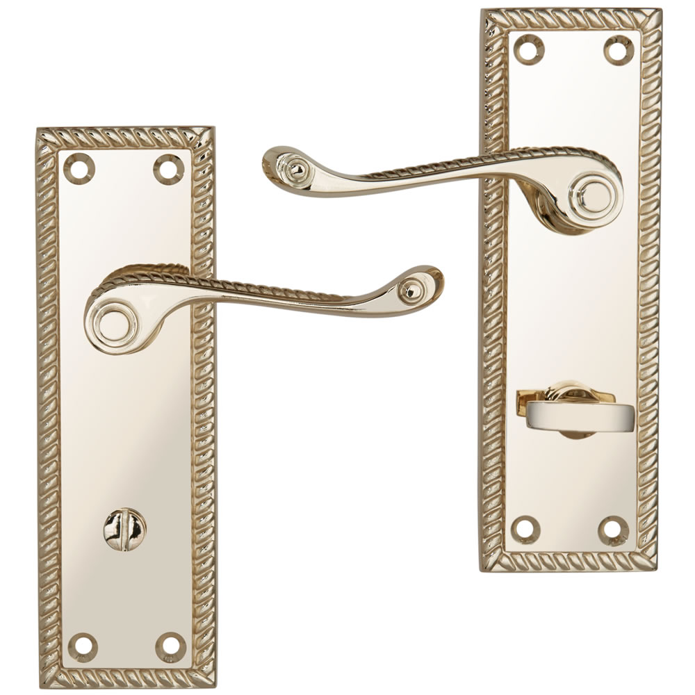 Wilko Brass Bathroom Lock Door Handle Wilko