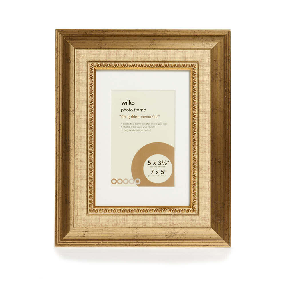 Wilko Dorchester Gold Photo Frame 7 x 5 Inch Wilko
