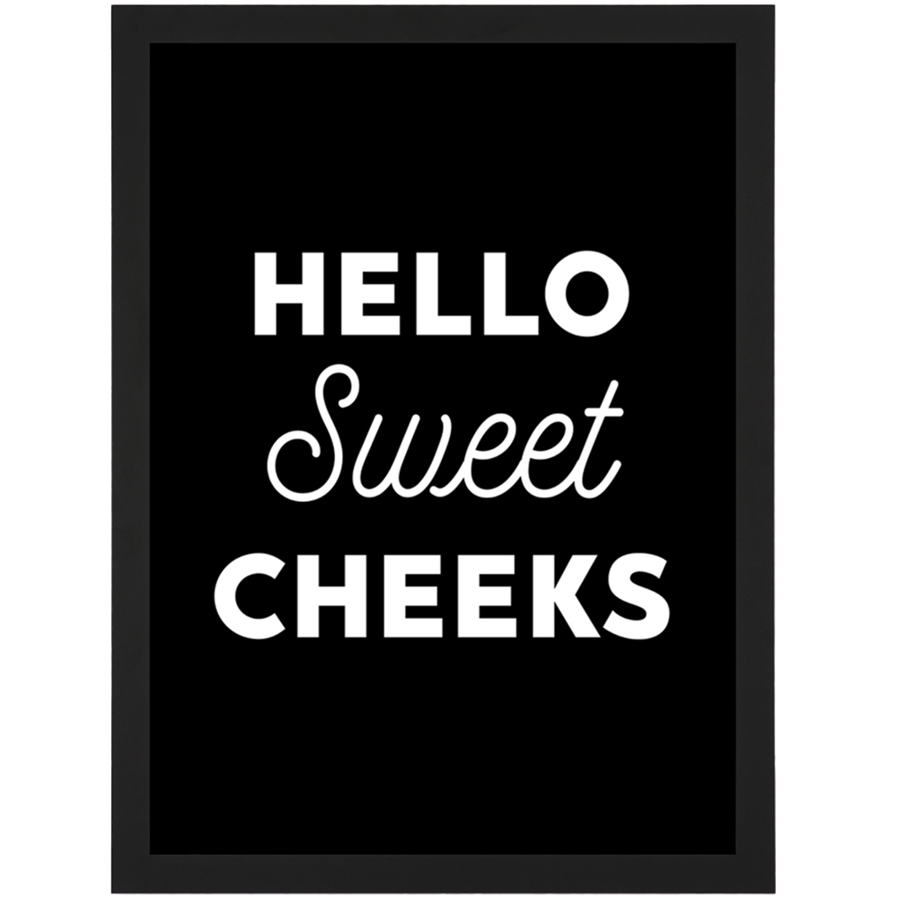Artery8 Sweet Cheeks Toilet Sign Framed Wall Art Print 21 x 29.7cm | Wilko