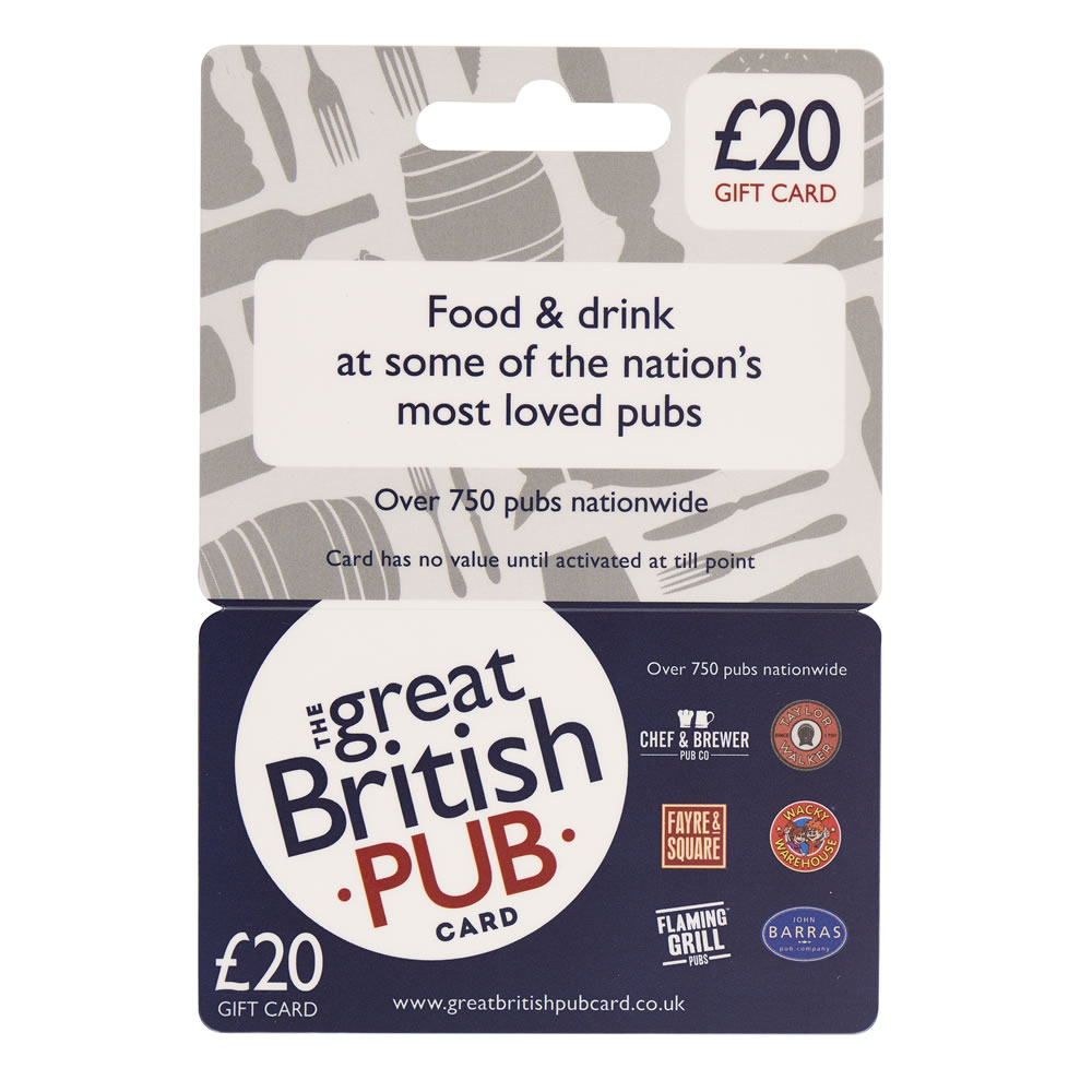 Great British Pub Card 20 Gift Card Wilko