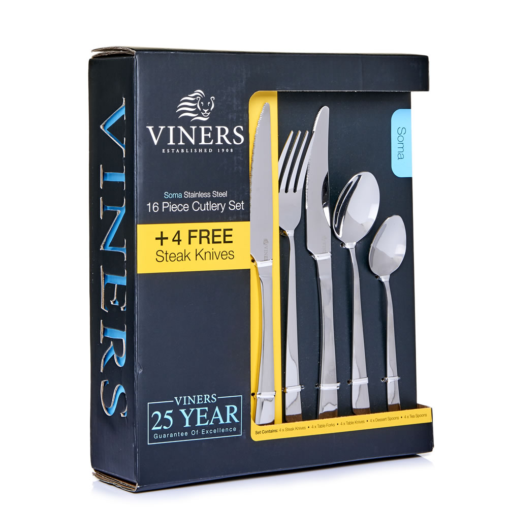 Viners 16 piece Cutlery Set with 4 Steak Knives Wilko