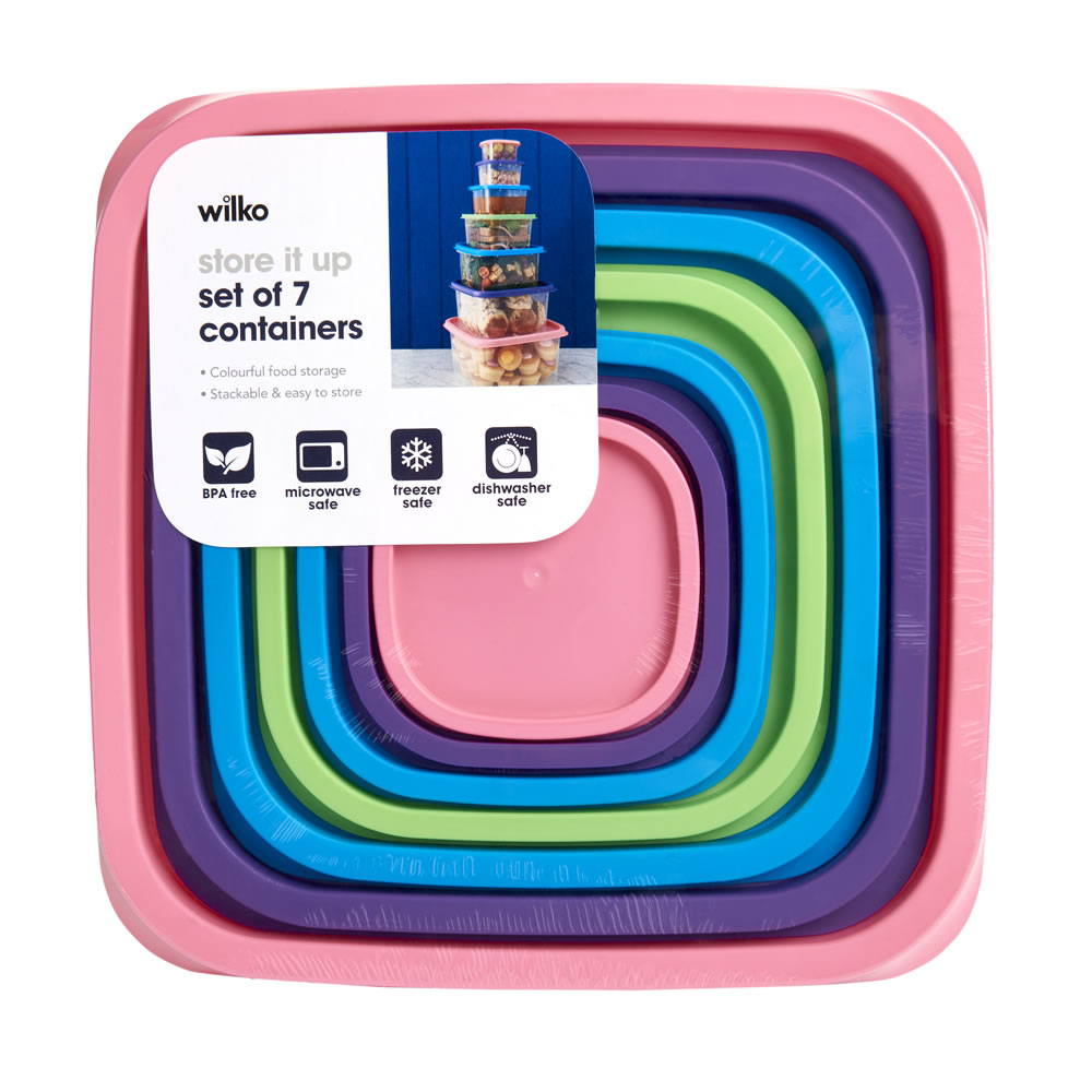 Wilko Rainbow Storage Container 7 Piece Set Wilko